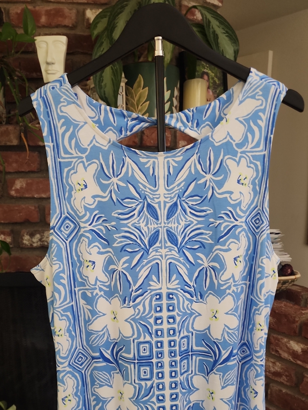 NWT Lilly Pulitzer Blue White Floral Sleeveless Maxi Dress - Picture 3 of 10